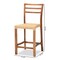 Baxton Studio Arthur MidCentury Modern Walnut Brown Mahogany Wood and Natural Rattan Counter Stool 212-12811-ZORO - alternate 5